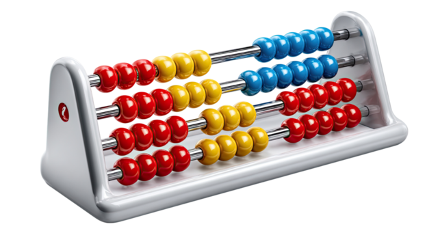 Counting Abacus: A close-up shot of an abacus, showcasing a classic tool for learning math with its colorful beads. 