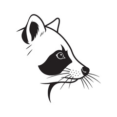 Classic Wildlife Raccoon Line Art – Raccoon Vector Outline Drawing with Artistic Touch – Raccoon Drawing – Vector of Raccoon – Raccoon Outline

