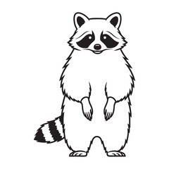 Clean Raccoon Line Art – Raccoon Vector Illustration Refined Drawing with Sharp Details – Raccoon Drawing – Line Art Drawing of Raccoon – Raccoon Icon

