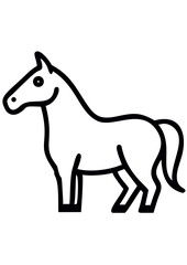 Fototapeta premium Outline of a horse in a minimalist style for set icon 