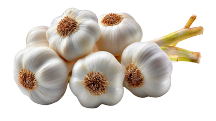 Garlic close-up: A close-up, studio shot presents an inviting display of pristine garlic bulbs, each one exuding freshness and natural goodness.