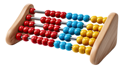 Abacus: A traditional abacus with colorful beads, a classic tool for early mathematics, embodying the essence of learning and education.