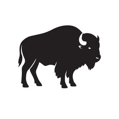 Bison silhouette vector illustration