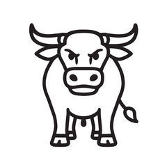 Cartoon bull  silhouette vector illustration