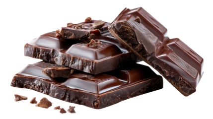 Dark Chocolate Delight: A tantalizing composition of dark chocolate, revealing its rich texture and tempting allure, perfect for conveying indulgence and sophistication.