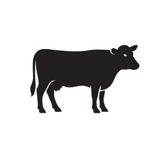 Devon cow silhouette vector illustration