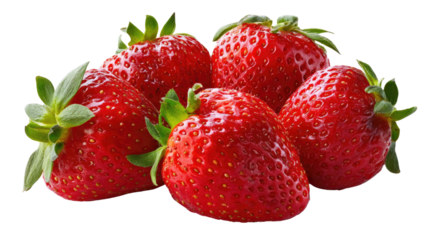 Delicious Strawberry: A close-up view of a handful of succulent, ripe strawberries, each vibrant in color and texture, ready to be enjoyed