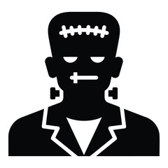 Vector art of frankenstein monster icon isolated on white background