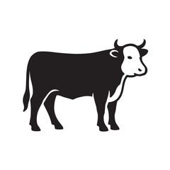 Hereford cow silhouette vector illustration