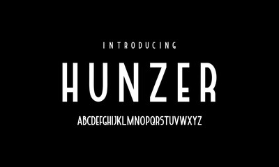 Sans serif condensed font vector. Modern regular character set. Creative alphabet typhography simple typeface. Digital letter type style. Logo art banner poster flyer billboard text graphic design