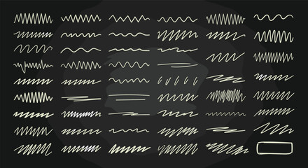 Collection of hand drawn scribble lines and strokes for creative design projects and artistic elements