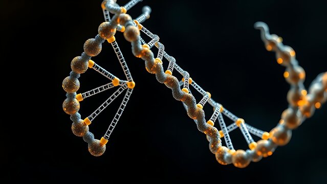 A DNA helix woven from mathematical formulas, entwining all known life within its spiral.