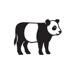 Stylized silhouette of a panda