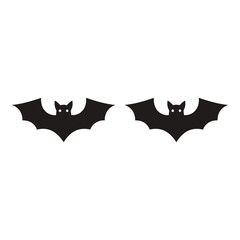 Vector art of two bats silhouette isolated on white background