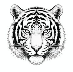 Black and White Tiger Stencil