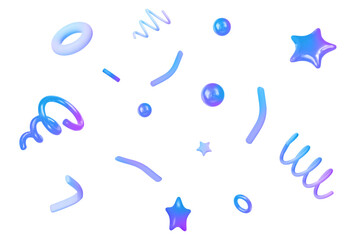 3d neon party confetti on isolated background. Holiday Festival Design for Greeting Card, Invitation or Poster. Celebration & Party. Surprise Banner. Stock vector illustration on isolated background. © Игорь Жуков