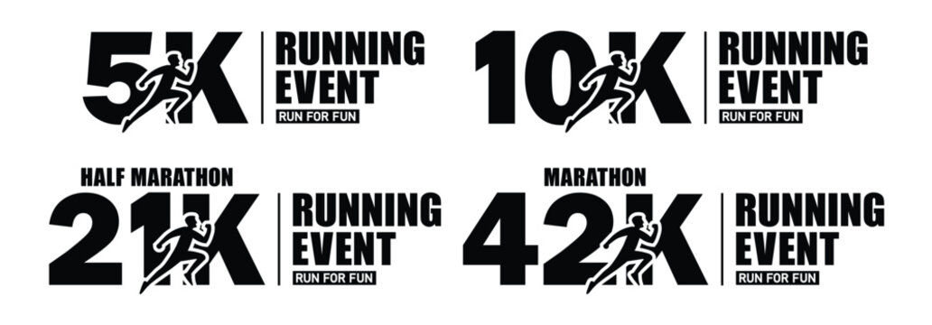 Running event sport logo, vector illustration