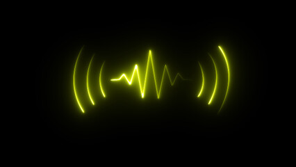 Echoes of Progress Vibrant neon green data signal pulses outward in the quiet digital