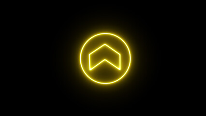 Glowing neon arrow ascends a symbol of progress and ambition in the darkness centered glow