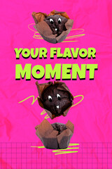 Sketch pop image sketch vertical collage of sweet brownie muffin cupcake sweet bakery nutrition your flavor moment smiley