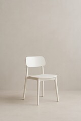 Obraz premium Minimalist White Chair in Neutral Interior