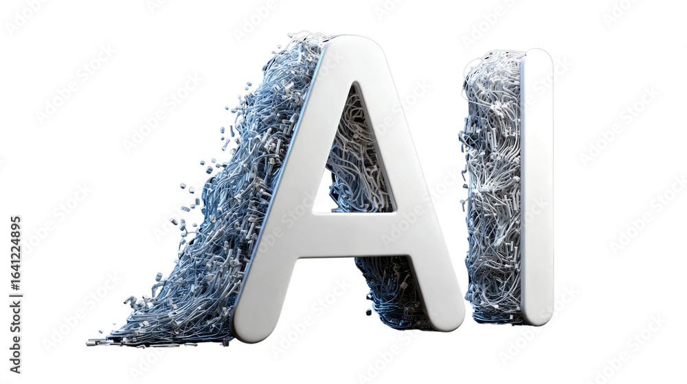 Aufkleber ai technology: abstract artwork visualizing the concept of artificial intelligence and technological