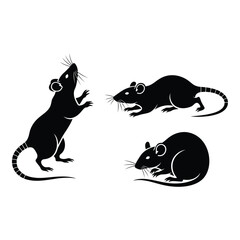 Vector art of three mice isolated on white background