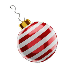 Christmas Ball Icon Element 3D Render for Composition Transparent PNG Bola de natal Ícone Elemento 3D Render para Composição PNG Transparente
