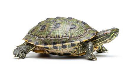 Obraz premium Isolated studio shot of a chinese pond turtle for reptile animal and pet care information and education use