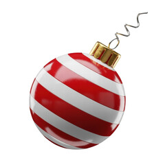Christmas Ball Icon Element 3D Render for Composition Transparent PNG Bola de natal Ícone Elemento 3D Render para Composição PNG Transparente