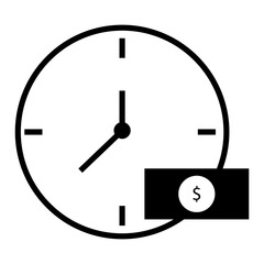 clock with money icon vector illustration
