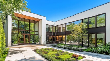 Modern Architectural Home with Glass Facade