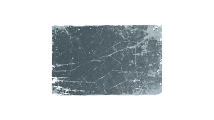 Transparent Gray Grunge Texture PNG, Rectangular Distressed Overlay with Cracks, Scratches and Faded Teal Accents, Ideal for Vintage, Retro or Abstract Design Projects