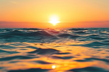 Obraz premium Photo of sunset on the sea sunlight sky backgrounds.