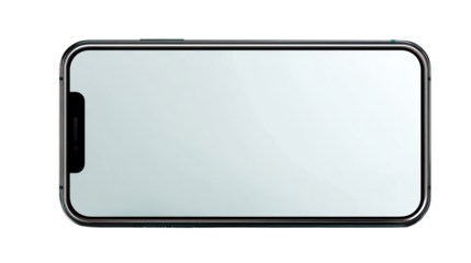 Smartphone with blank screen on white isolated background.