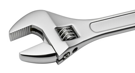 Adjustable wrench, crescent wrench, spanner tool, hand tool, repair tool, metal wrench, silver wrench image