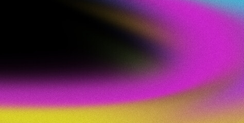 Summer black yellow pink glowing gradient background with grainy noise texture, abstract wave light smooth retro design