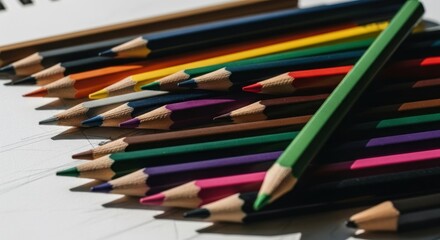 Fototapeta premium Close-up of colorful pencils (1)