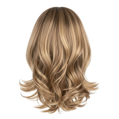 Naklejka premium Blonde wavy wig hairpiece isolated on transparent background