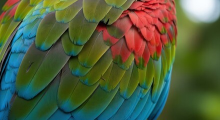 Fototapeta premium Close-up of vibrant parrot feathers (3)