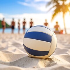 Beach volleyball on the sand