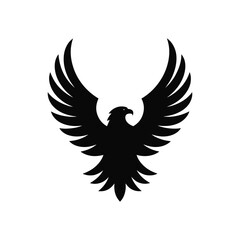 Obraz premium Eagle vector style silhouette black in white.eps