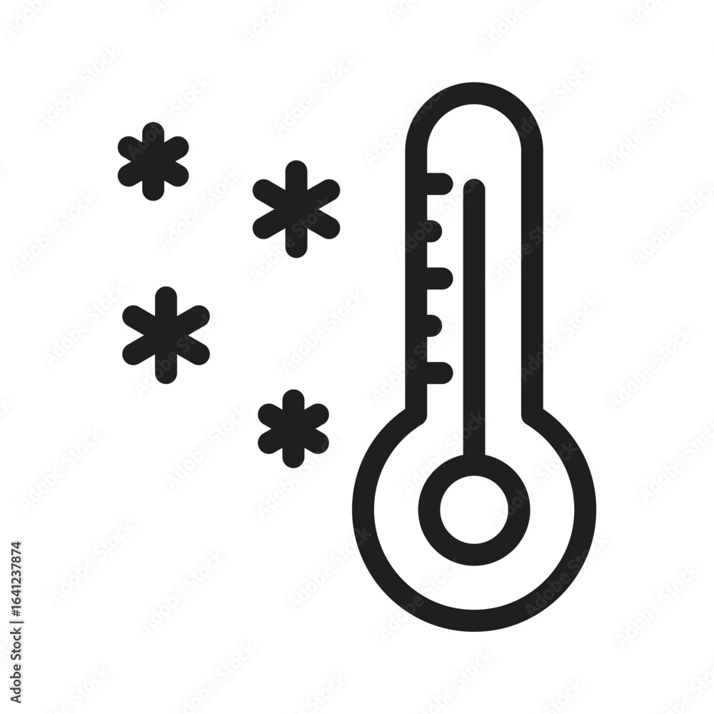 Poster cold temperature vector outline icon. eps 10 file