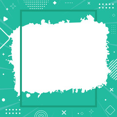 Fototapeta premium Modern abstract geometric brush frame vector