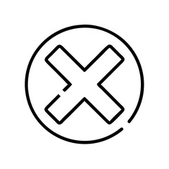 Fototapeta premium Cancel icon in minimalist design with circular outline 