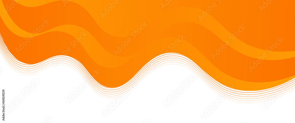 Poster vector orange line background curve element with white space for text and message design, overlappin
