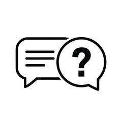 Vector illustration of question mark inside a speech bubble, representing communication, help, and inquiries, isolated on white background