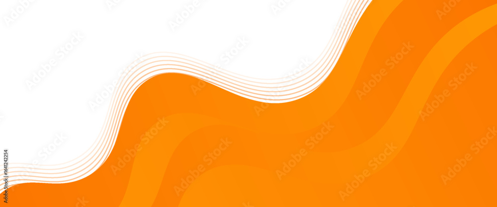 Poster vector orange line background curve element with white space for text and message design, overlappin
