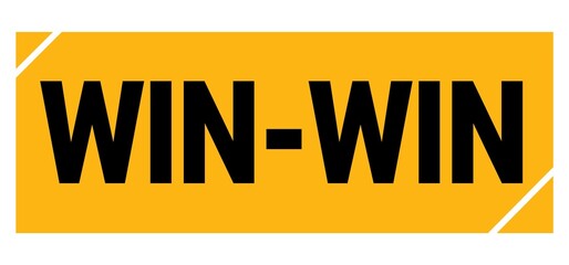 WIN-WIN text on yellow-black grungy stamp sign.
