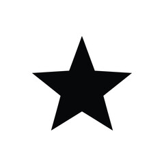 Fototapeta premium Vector illustration of black fivepointed star shape isolated on white background, a simple and clean graphic design element